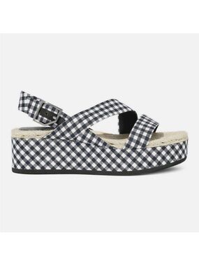 New Rag and bone MEGAN SANDAL NAVY GINGHAM platform size 37